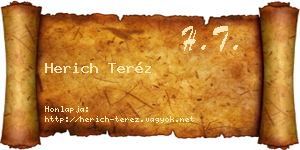 Herich Teréz névjegykártya